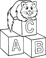 A coloring page of cat