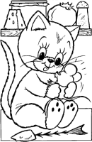 A coloring page of cat