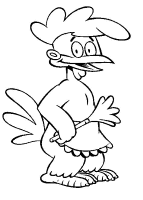 A coloring page of chicken