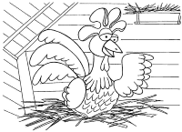 A coloring page of chicken