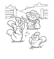 A coloring page of chicken