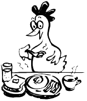 A coloring page of chicken