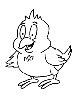 A coloring page of chicken