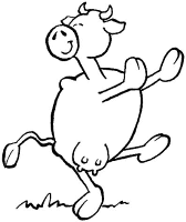 A coloring page of cow