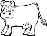 A coloring page of cow