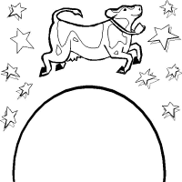 A coloring page of cow