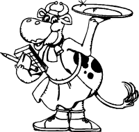 A coloring page of cow