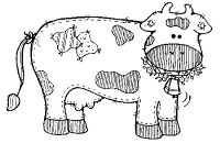 A coloring page of cow
