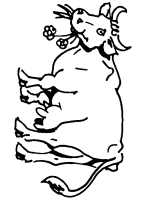 A coloring page of cow