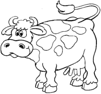 A coloring page of cow