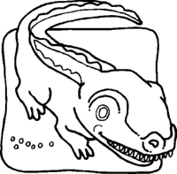 A coloring page of crocodile