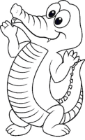 A coloring page of crocodile