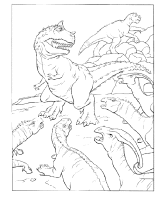 A coloring page of dino