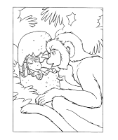 A coloring page of dino