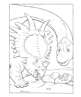 A coloring page of dino