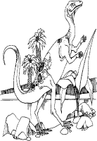 A coloring page of dino