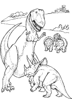 A coloring page of dino