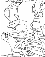 A coloring page of dino