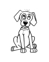 A coloring page of dog