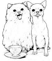 A coloring page of dog
