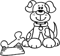 A coloring page of dog