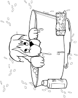 A coloring page of dog