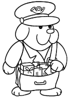 A coloring page of dog