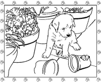 A coloring page of dog