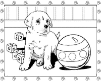 A coloring page of dog