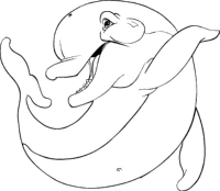 A coloring page of dolphin