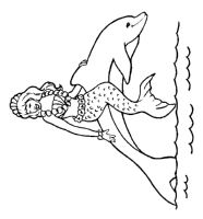 A coloring page of dolphin