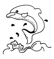 A coloring page of dolphin