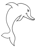 A coloring page of dolphin