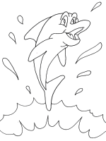 A coloring page of dolphin