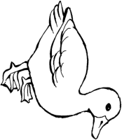 A coloring page of duck