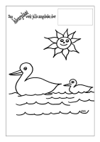 A coloring page of duck
