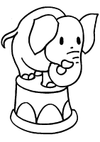 A coloring page of elephant