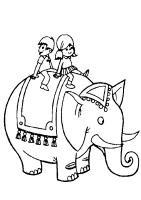 A coloring page of elephant