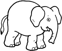A coloring page of elephant