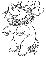 A coloring page of elephant