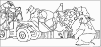 A coloring page of elephant