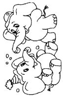 A coloring page of elephant