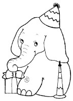 A coloring page of elephant