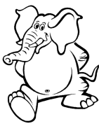 A coloring page of elephant