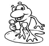 A coloring page of frog
