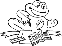 A coloring page of frog