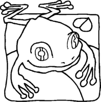 A coloring page of frog