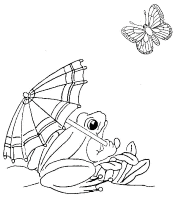 A coloring page of frog