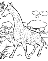 A coloring page of giraffe