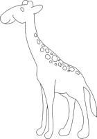 A coloring page of giraffe